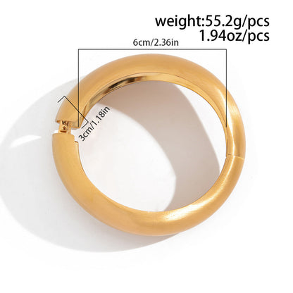 Minimalist Matte Wide Irregular Bangle Bracelet