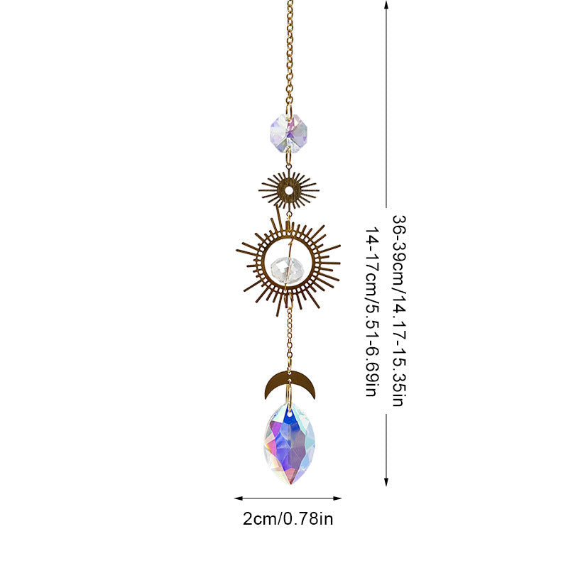Sun Moon Suncatcher Colorful Crystal Decoration