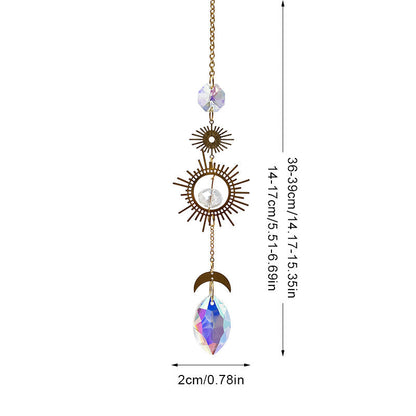 Sun Moon Suncatcher Colorful Crystal Decoration