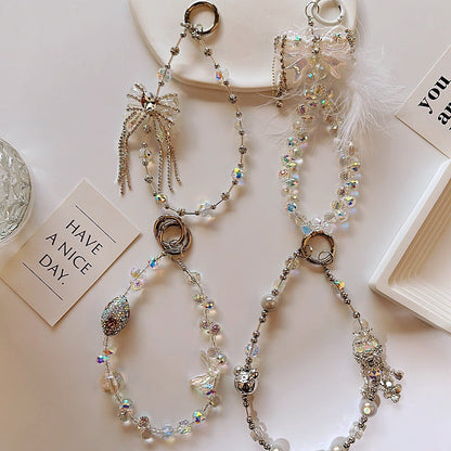 Cute Crystal Beaded Butterfly Keychain