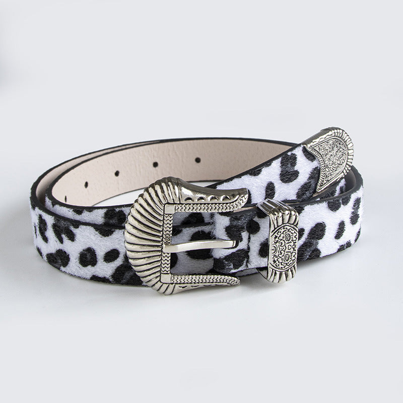 Leopard Print Vintage Punk Leather Belt