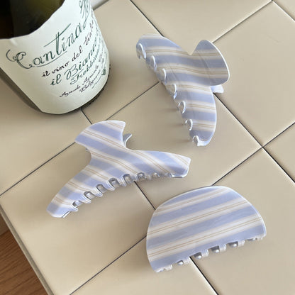 Sweet Striped Acrylic Hair Claw