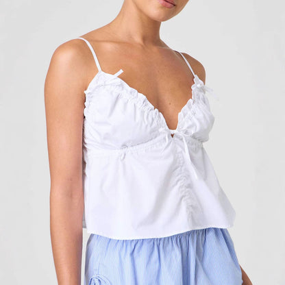 Solid Color V-Neck Spaghetti Strap Vest