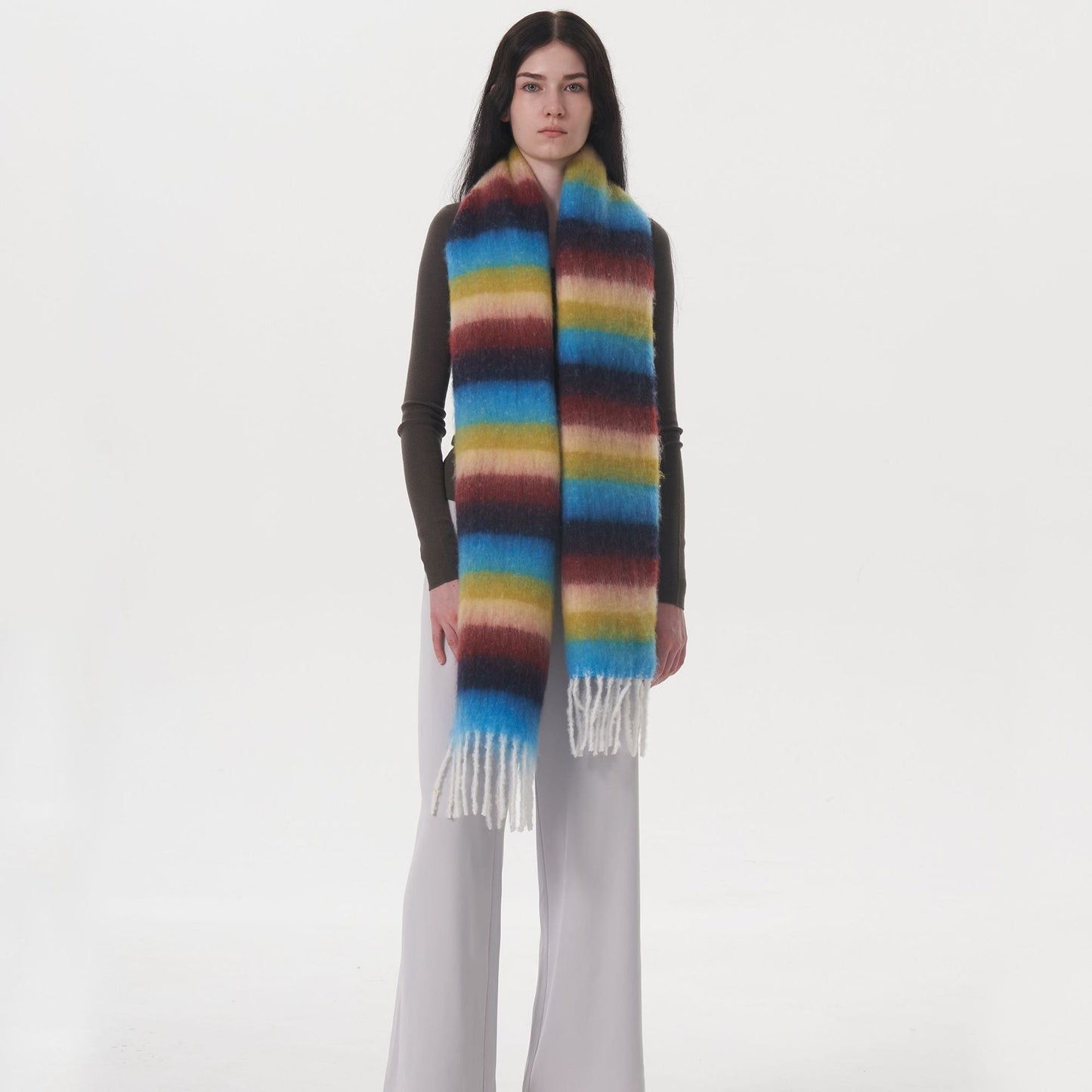 2+ Colorful Rinbow Tassel Scarves