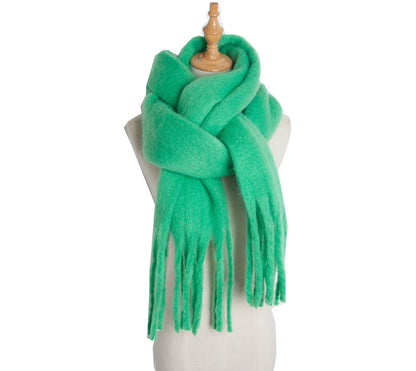 Solid Color Simple Tassel Scarves