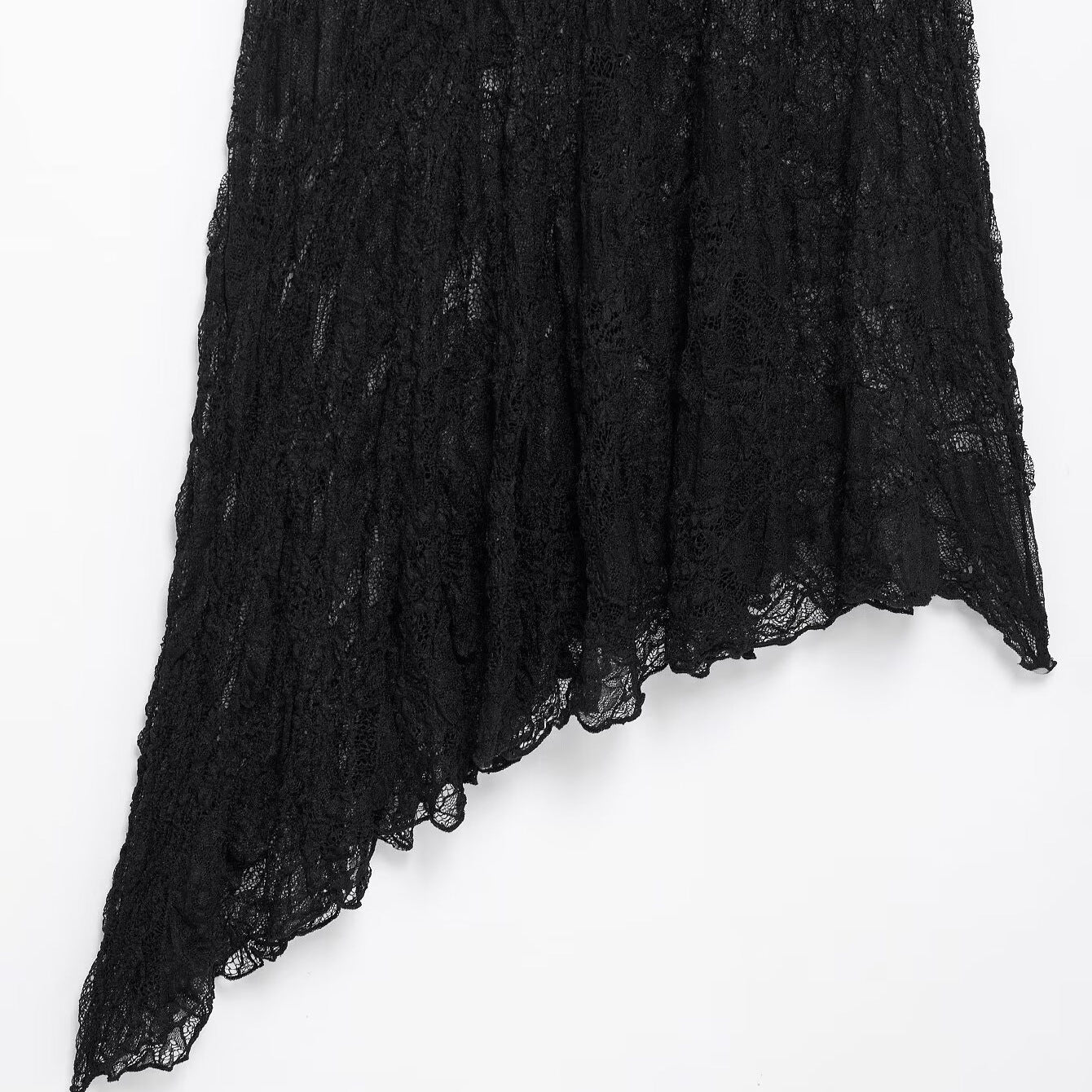 Trendy Solid Color Asymmetrical Lace Skirt