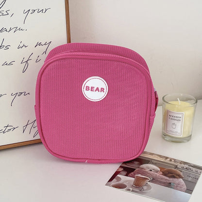 Square Solid Color Mini Make Up Bags