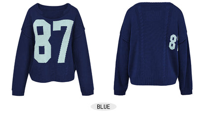 Casual Color Block Round Neck Knited Top