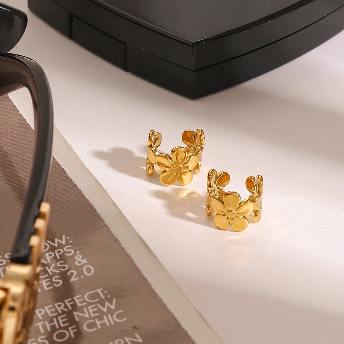 Flower Shaped Sweet Clip Earrings