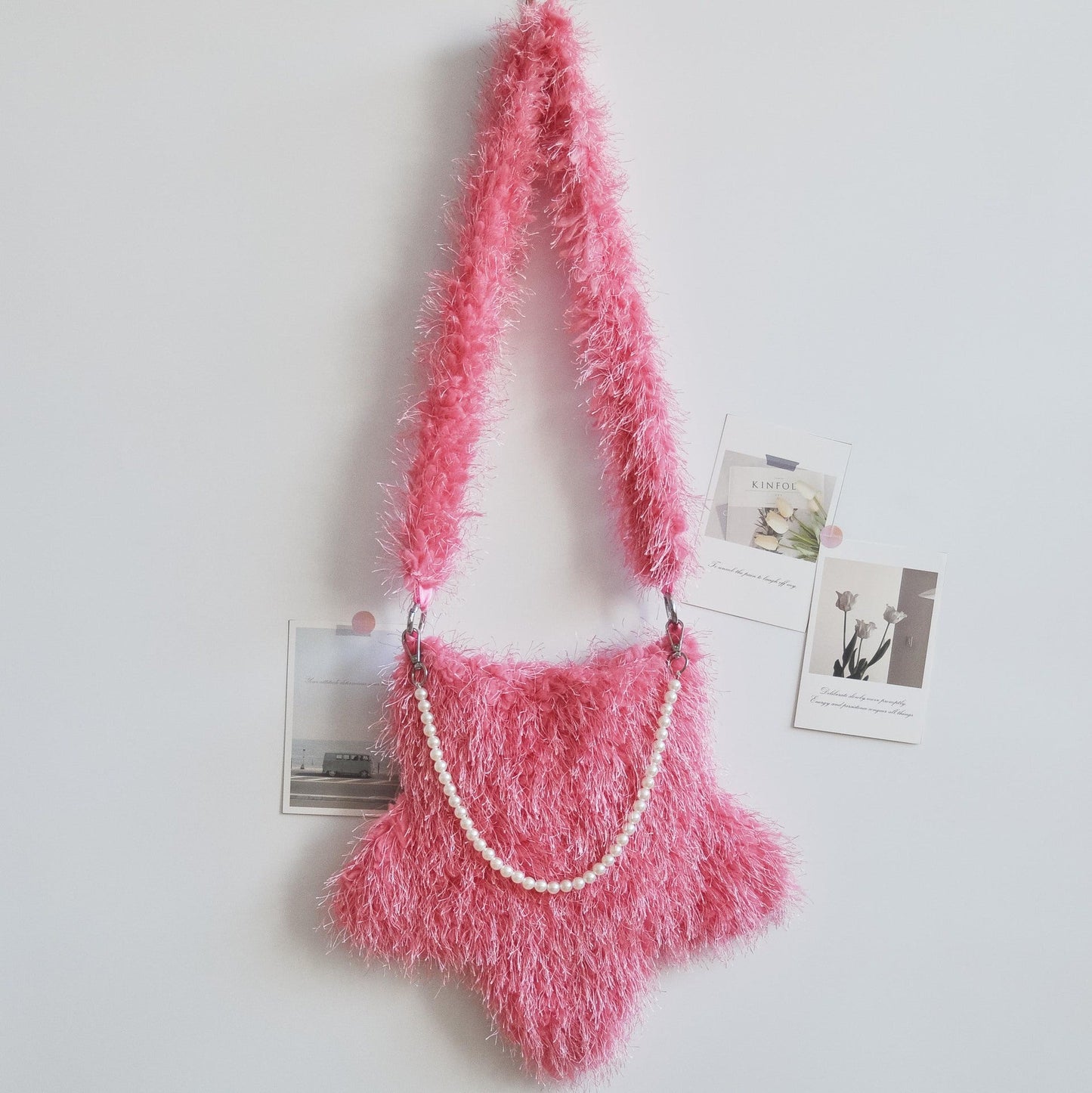 Star Shaped Cute Tassel Plush Shoulder Bag