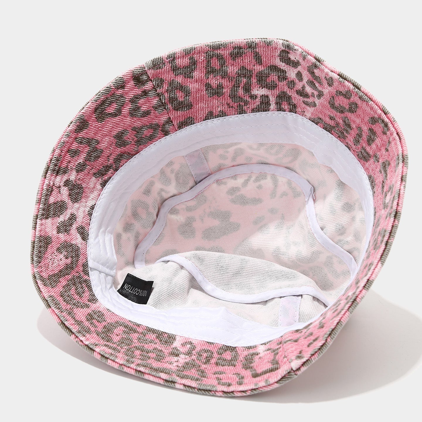 Distressed Retro Leopard Print Bucket Hat
