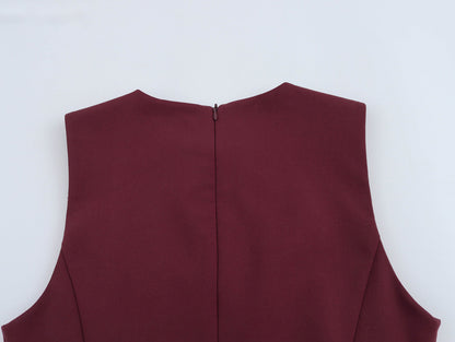 Vintage Sleeveless Bow Mini Dresses