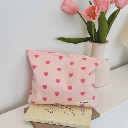 Pink Love Print Color Block Bag