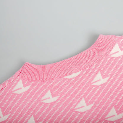 Print Contrast Color Loose Sweater