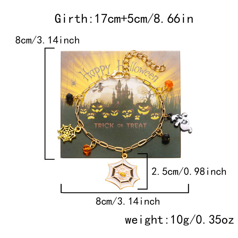 Cute Pumpkin Ghost Halloween Charm Bracelet