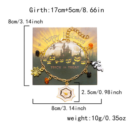 Cute Pumpkin Ghost Halloween Charm Bracelet