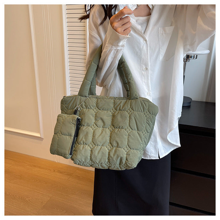 Simple Solid Color Large Capacity Tote Bag