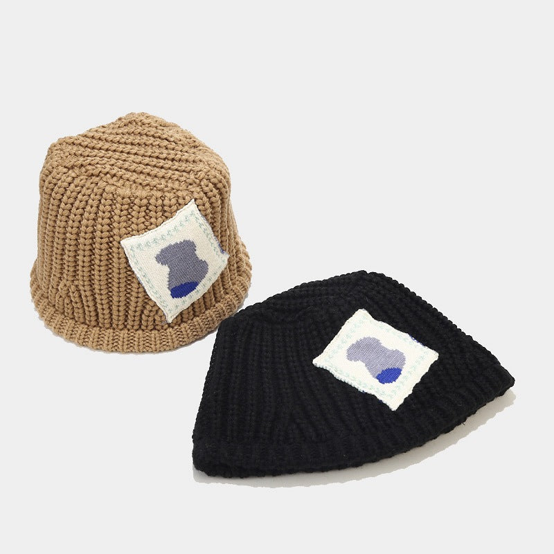 Patch Pattern Crochet Knit Bucket Hat