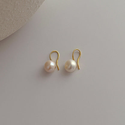 Pearl Simple Elegant Metal Earrings