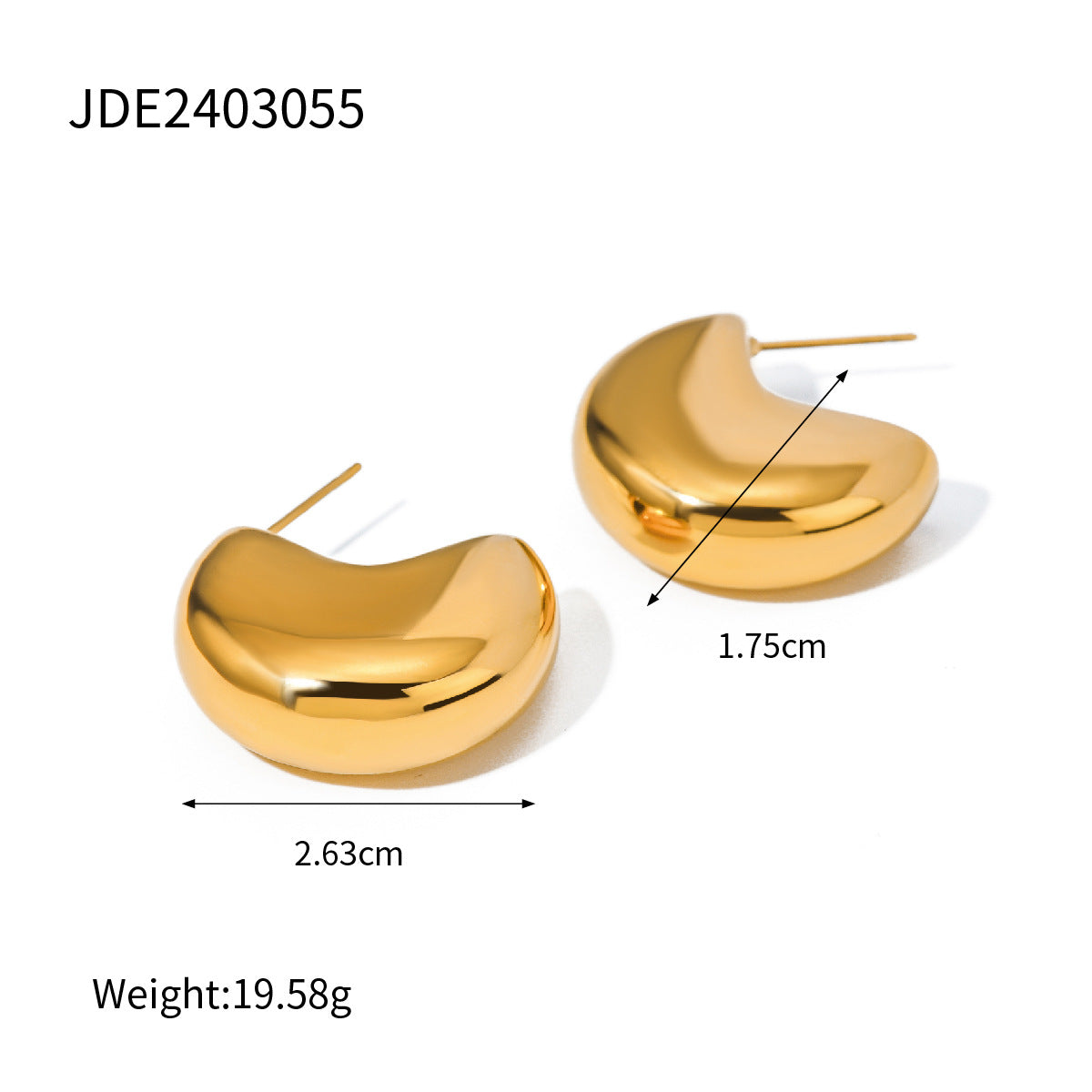 Cross Simple Elegant Clip Earrings