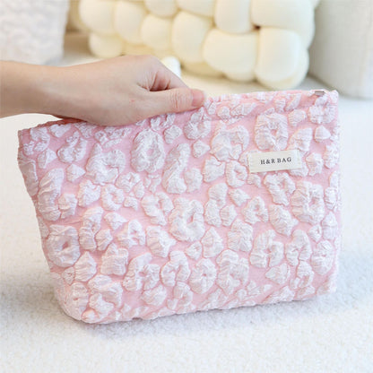 Floral Jacquard Simple Cloudy Cosmetic Bag