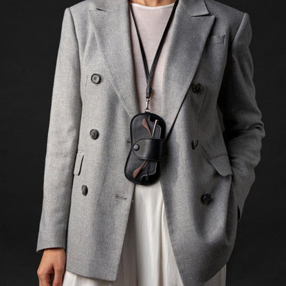 Classic Leather Neck Hanging Glasses Case