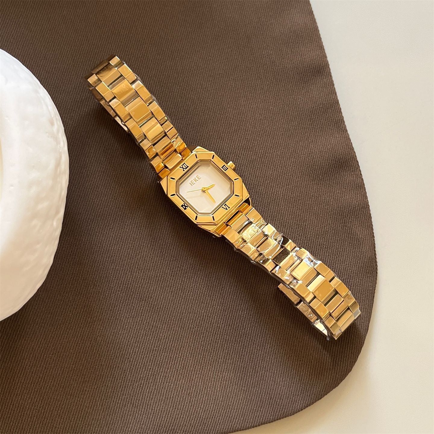 Vintage Gold Tone Octagonal Case Quartz Watch