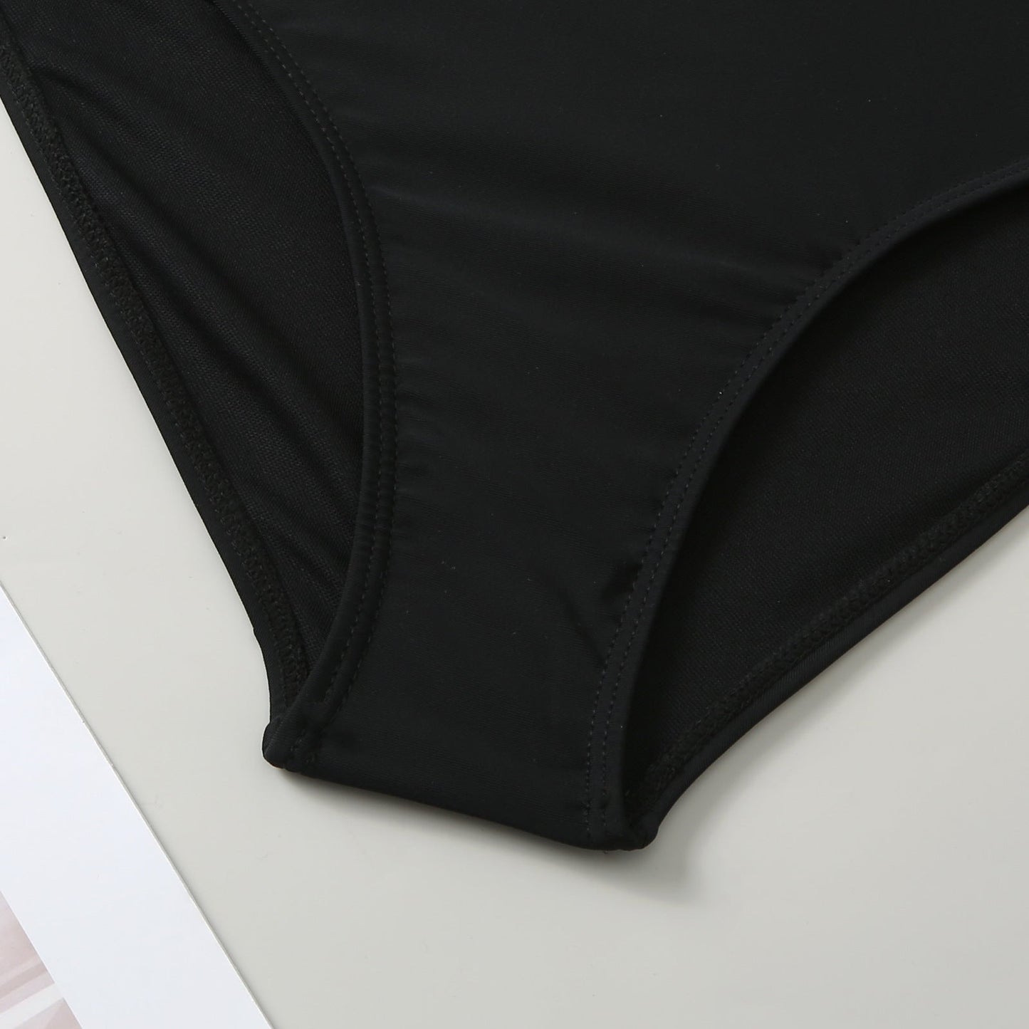 Color Block Bow Swimwear with Mesh Cover