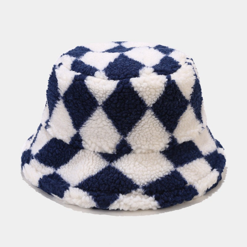 Diamond Pattern Rocker Fleece Bucket Hats