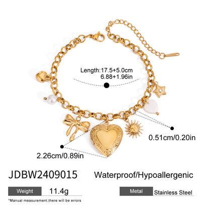 Minimalist Heart Pendants Tassel Chain Bracelet