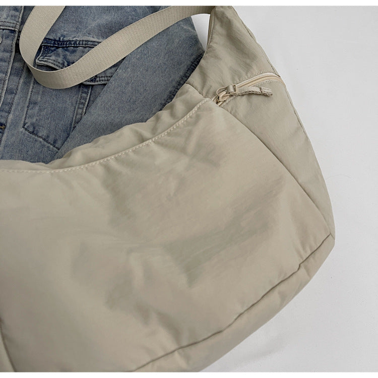Casual Solid Color Nylon Shoulder Bag