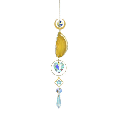 Colorful Agate Sun Moon Crystal Suncatcher