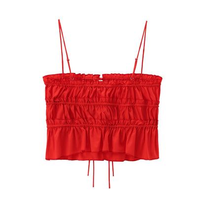 Simple Bowknot Spaghetti Strap Crop Top