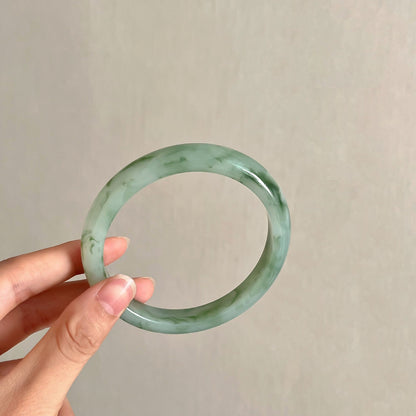 Minimalist Marbled Round Resin Bangle Bracelet