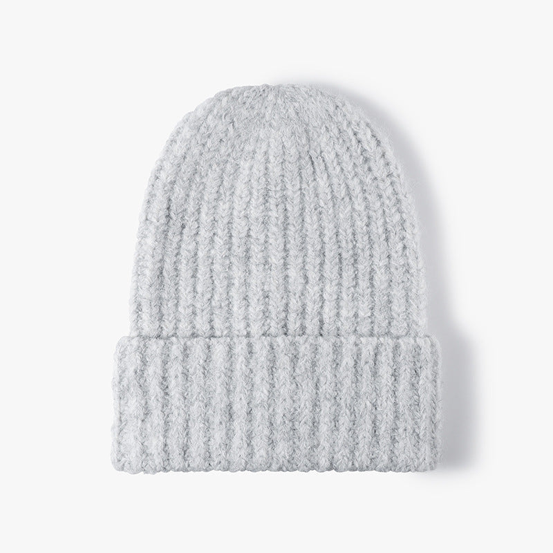 Simple Solid Color Knit Hat Lengthen Beanie