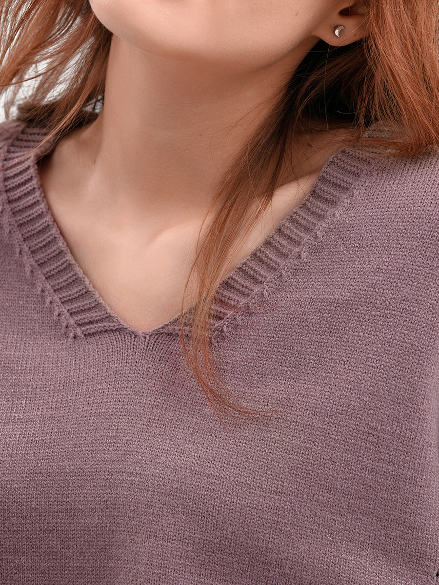 2+ V-Neck Side Split Knit Sets