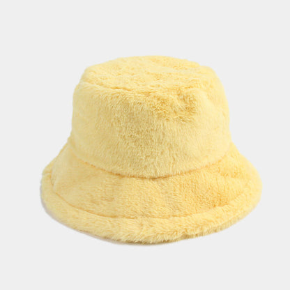 Simple Solid Color Thicken Winter Bucket Hat