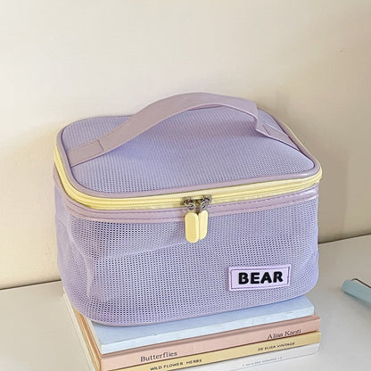 Color Block Large Capacity Make Up Bags