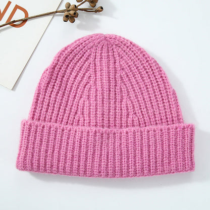 Simple Ribbed Solid Color Cuffed Knit Beanie