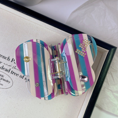 2+Rhinestone Sweet Butterfly Mulricolor Hair Claws