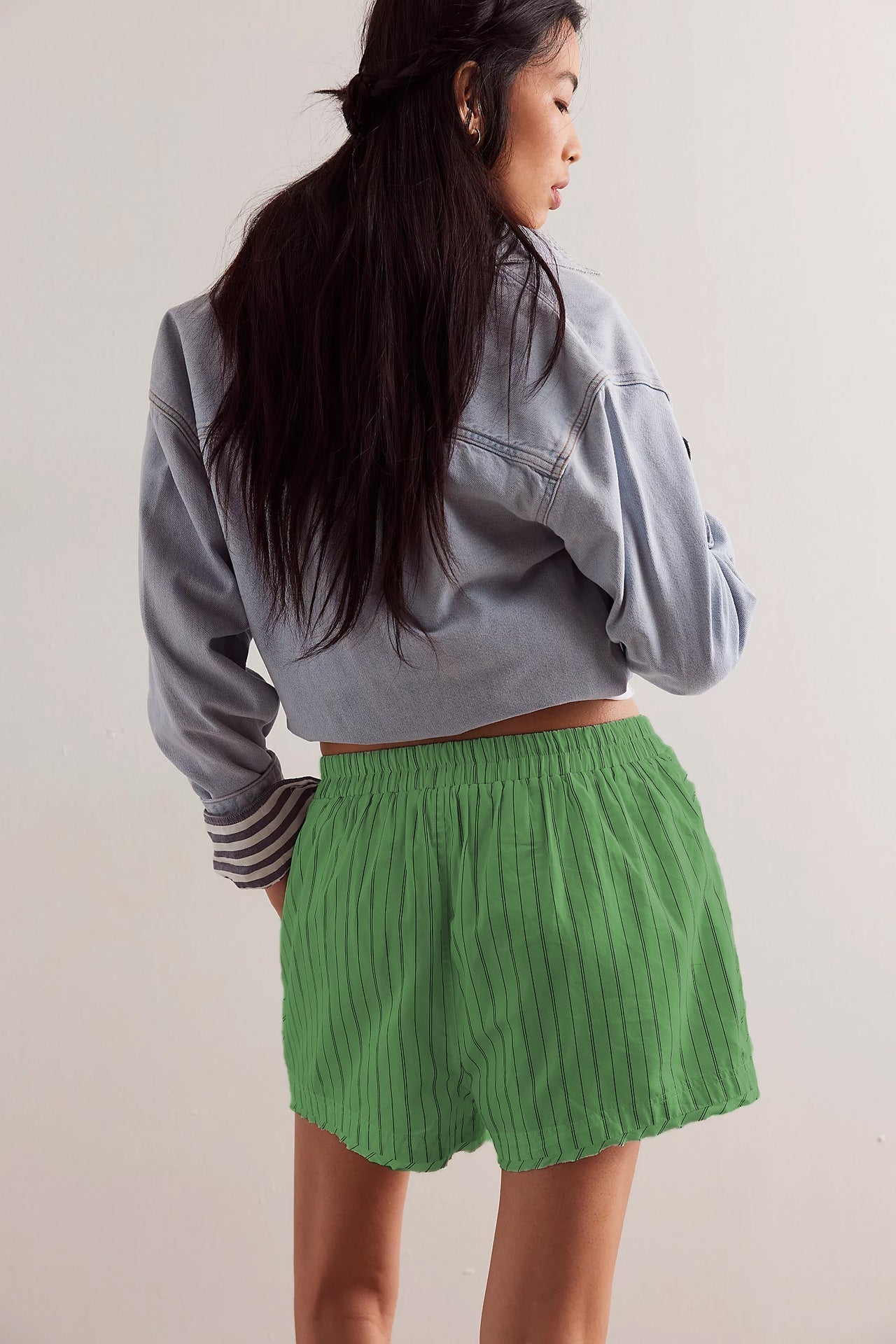 Simple Striped Casual Shorts