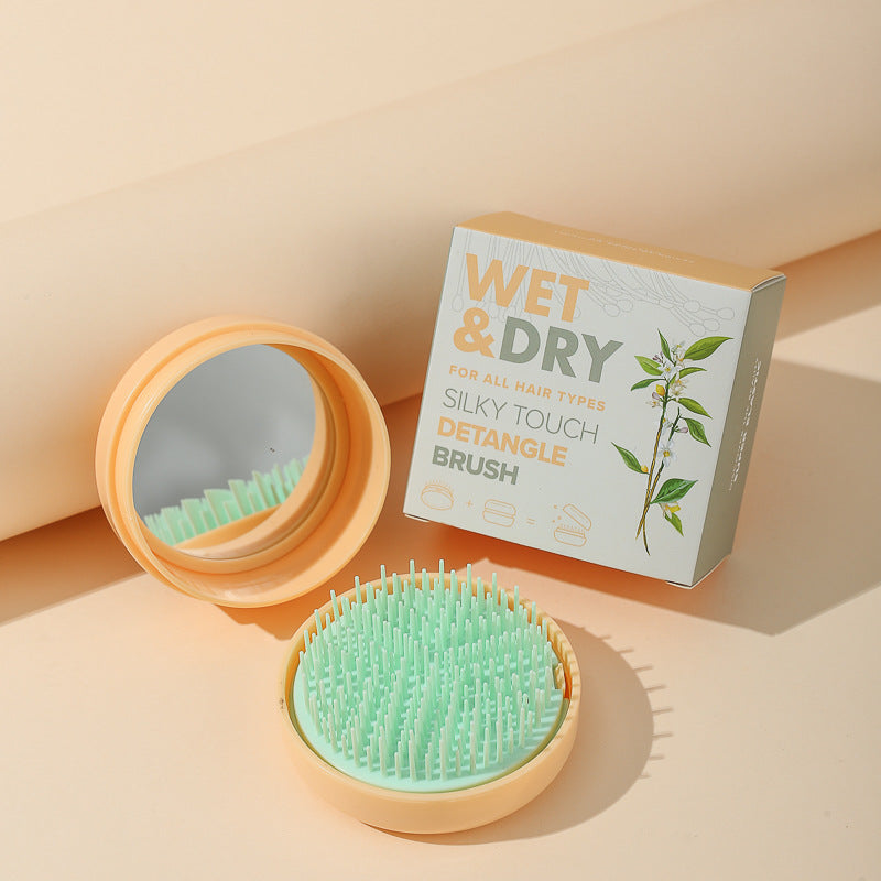 Folding Mini Pocket Cute Comb with Mirror