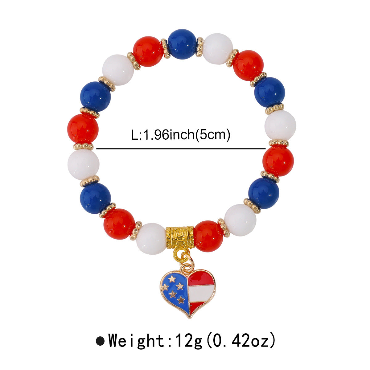 Minimalist USA Pendant Acrylic Beaded Bracelet