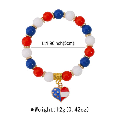 Minimalist USA Pendant Acrylic Beaded Bracelet