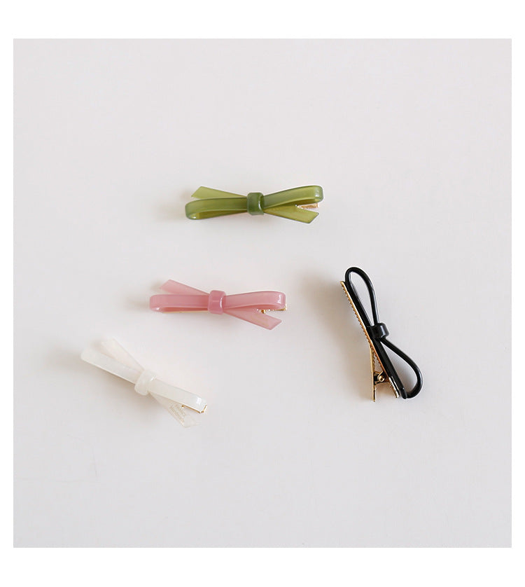 Elegant Minimalist Crossed Bow Acetate Hair Clip