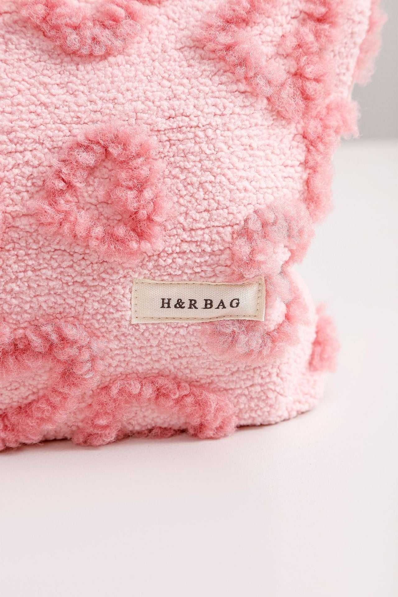 Pink Plushed Love Jacquard Make Up Bag