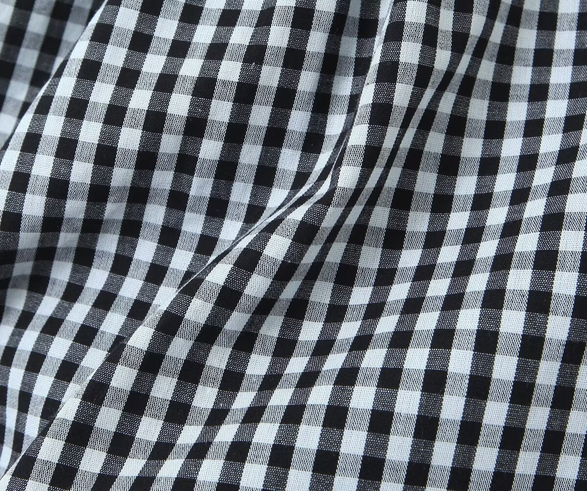 Fashion Plaid Front Button Sleeveless Mini Dresses