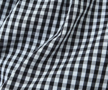 Fashion Plaid Front Button Sleeveless Mini Dresses