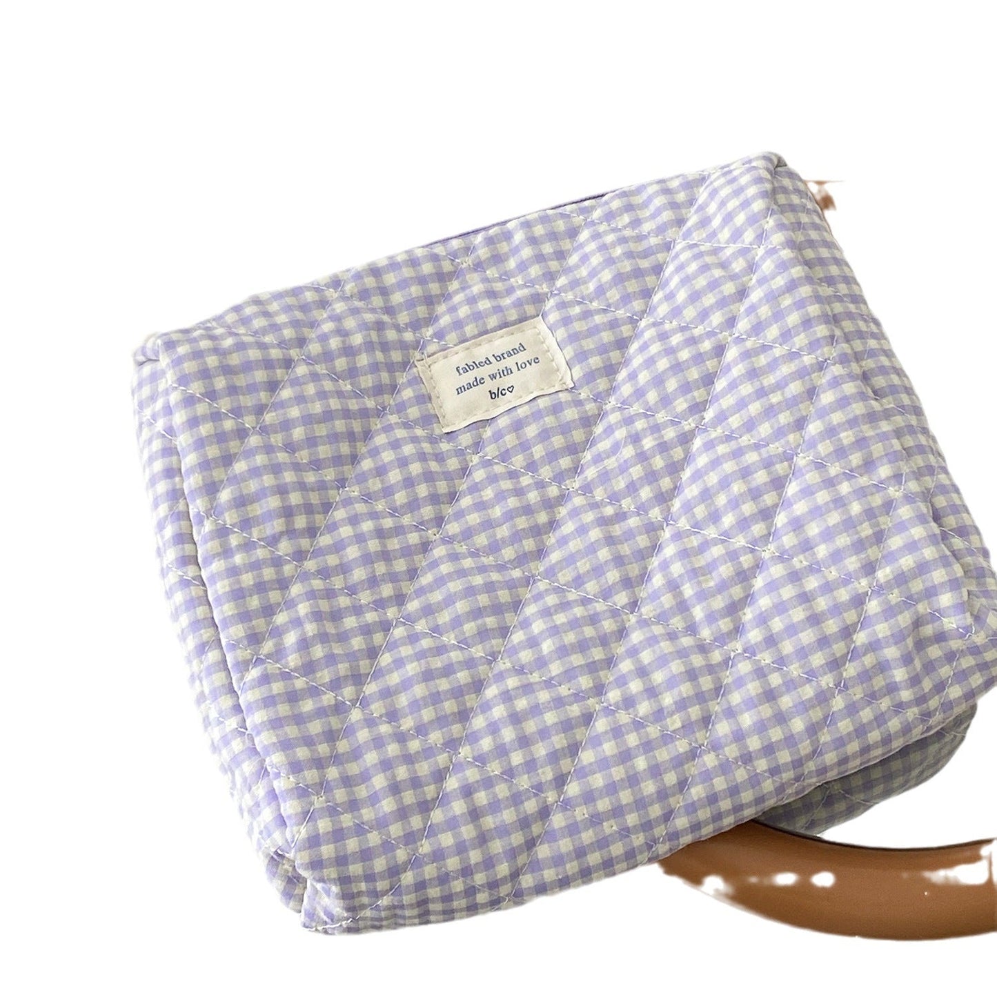 Plaid Simple Color Block Make Up Bag