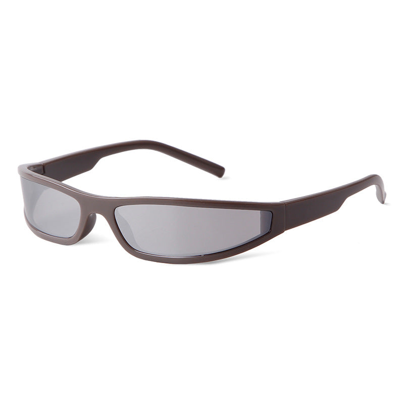 Trendy Small Narrow Frame Futuristic Sunglasses